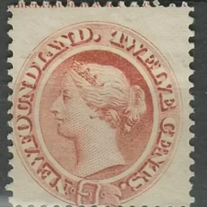 Newfoundland year 1887 stamp - 12c. Brownish red Unused MH