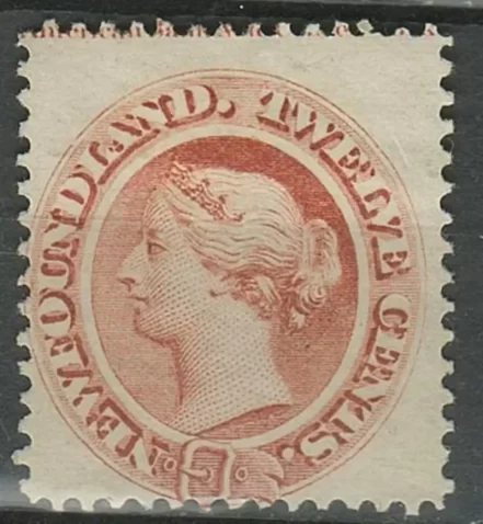 Newfoundland year 1887 stamp - 12c. Brownish red Unused MH