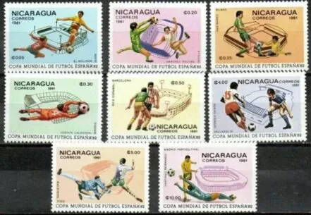 Nicaragua 1981 Football – Complete set postage stamps