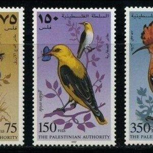 Palestine year 1997 stamps Birds Falcon, Oriole Complete set MNH**
