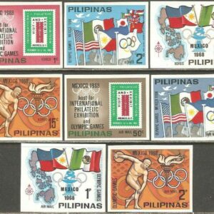 Philippines 1968 Summer Olympic Mexico 1968 Complete imperforated set MNH