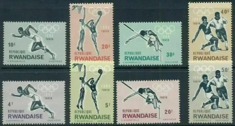 Rwanda year 1964 stamps Olympic Summer Games Tokyo