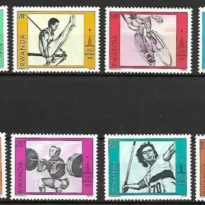 Rwanda 1980 year stamps Olympic games Moscow