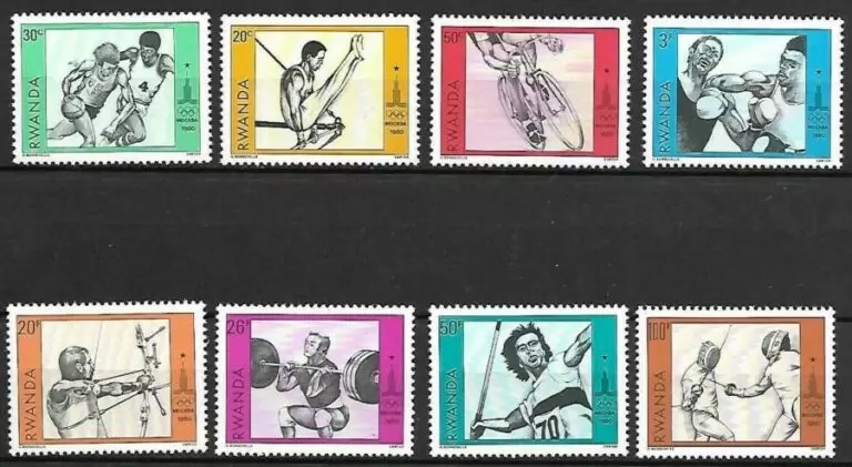 Rwanda 1980 year stamps Olympic games Moscow