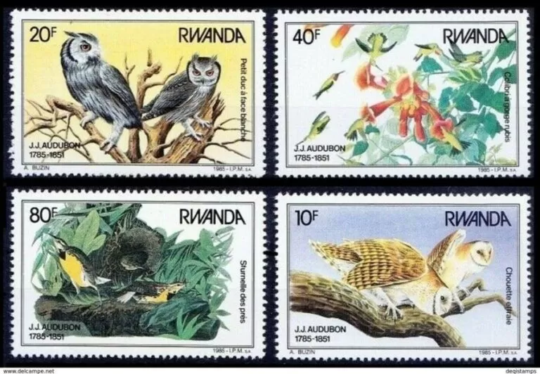 Rwanda year 1985 stamps - Fauna / Birds Complete Set ☀ MNH**