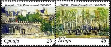 Serbia year 2008 stamps - Art Paintings full set