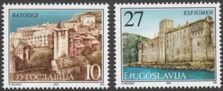 Serbia stamps year 2001 - Monasteries on Athos - MNH set