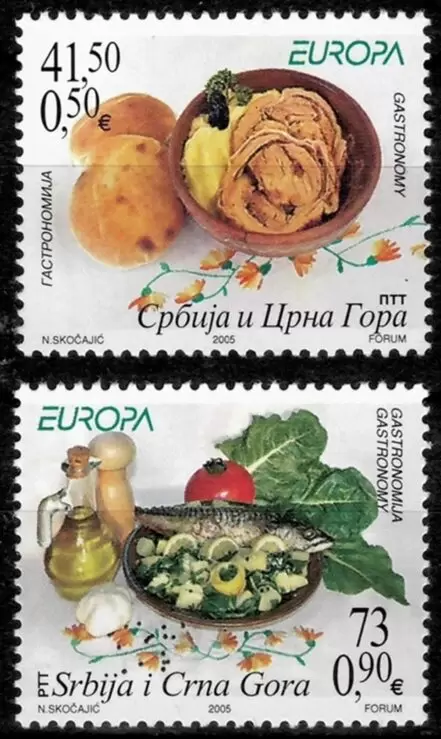 Serbia year 2005 Europa CEPT Gastronomy stamps set MNH**