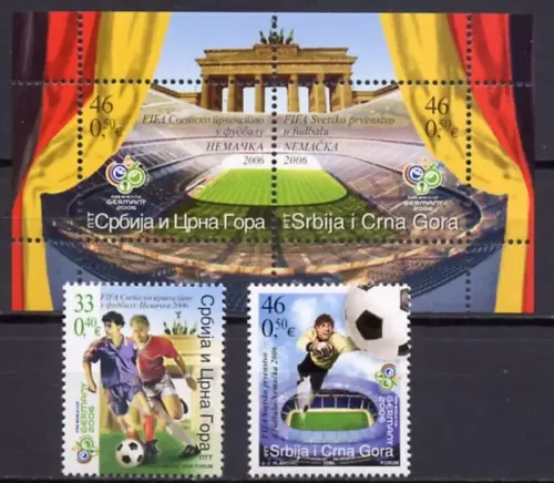 Serbia year 2006 stamps Soccer - Football World Cup in Germany full set ☀ MNH**