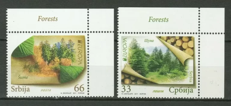 Serbia year 2011 stamps - Europa CEPT / Forests Complete set MNH**