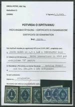 SHS – Slovenia year 1919 1/10k Porto stamps Attest