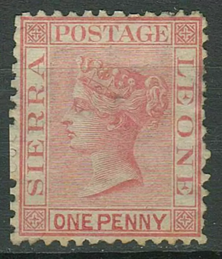 Sierra Leone year 1872. 1d stamp Red Rose MH