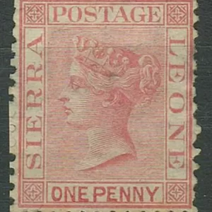 Sierra Leone year 1872. 1d stamp Red Rose MH