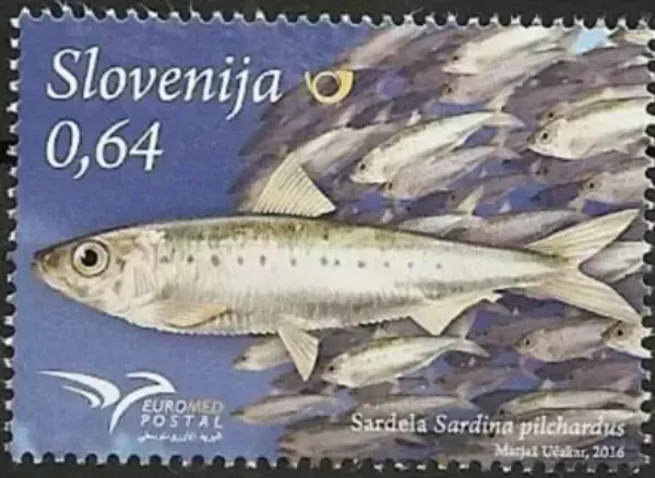 Slovenia postage stamp year 2016 Fauna - Euromed - Fish
