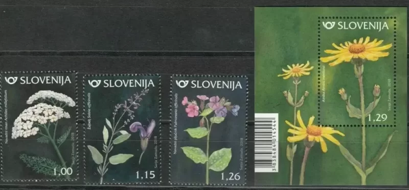 Slovenia 2018 Flowers - Set & Block