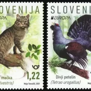 Slovenia 2021 Europe CEPT endangered fauna, wild cats birds MNH