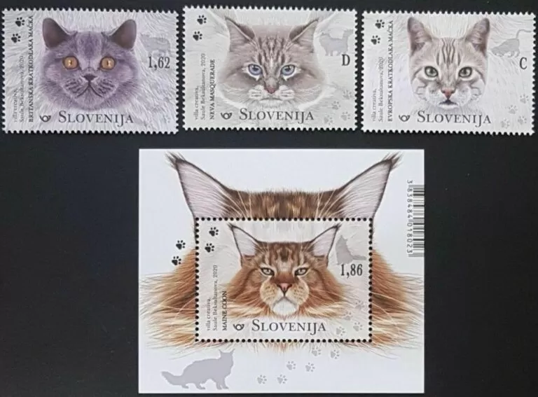 Slovenia Cats 2020 - postage stamps