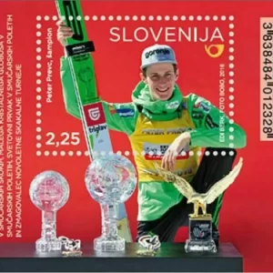 Slovenia year 2016 stamp Ski jumper Peter Prevc - world champion