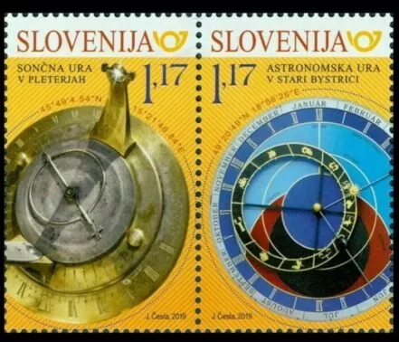 Slovenia year 2019 stamps - Astronomy / Sundial Astronomical Clock MNH **