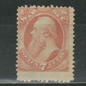 United States year 1873 stamp 7c ☀ War department SC.87 MNG