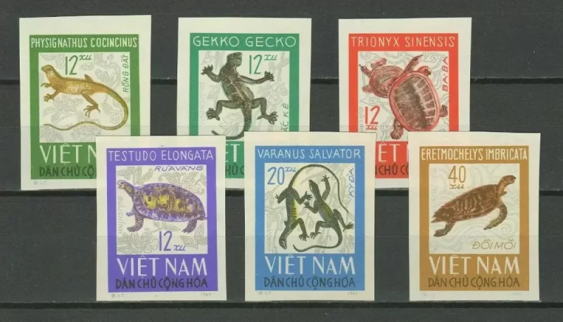 Vietnam 1966 Fauna – Reptiles & Amphibians, number set Mint never hinged