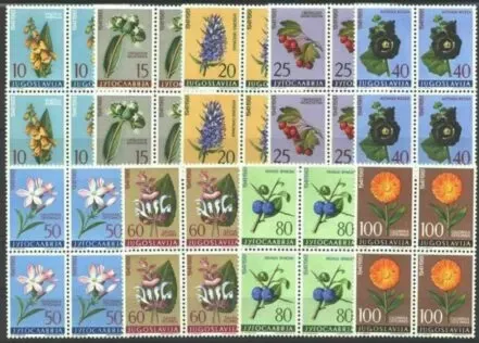 yugoslavia-1961-flowers-set-stamps