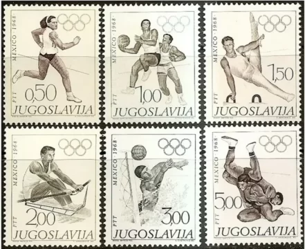 Yugoslavia year 1968 stamps - Summer Olympic Games Mexico full set