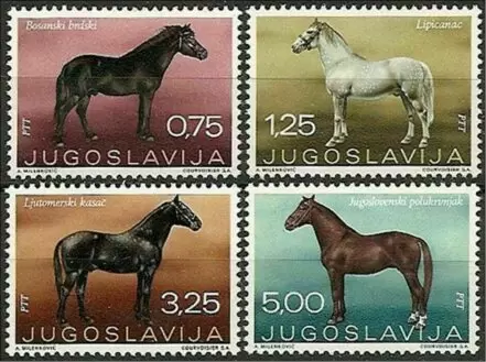 Yugoslavia 1969 stamps Fauna – Horses set