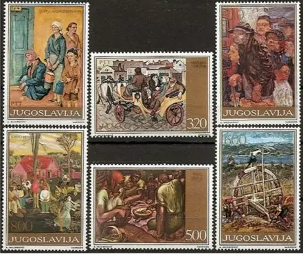 Yugoslavia 1975 Art - social paintings - Complete set MNH **