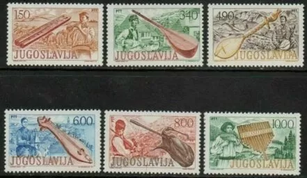 Yugoslavia 1977 National Music Instrument stamps set