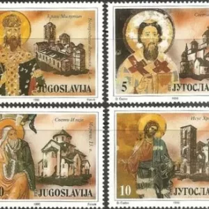 Yugoslavia year 1990 Art - Frescoes from Monasteries MNH full set