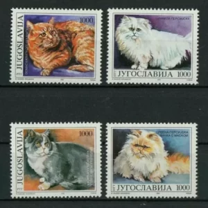 Yugoslavia 1992 Fauna - Cats Complete set Mint never hinged**