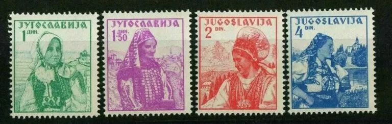 Yugoslavia Kingdom year 1937 - National costumes set stamps MNH**