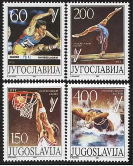 Yugoslavia stamps year 1987 - Universiade in Zagreb games set - MNH**