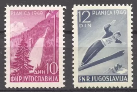 Yugoslavia stamps year 1949 – Ski jumping Planica