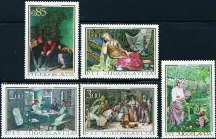 Yugoslavia year 1967 stamps National art complete set ☀ MNH**