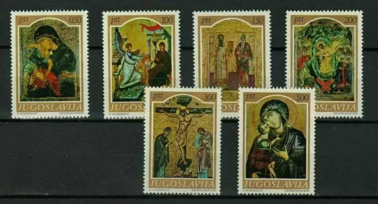 Yugoslavia year 1968 / Art - Religious - Medieval Icons full set