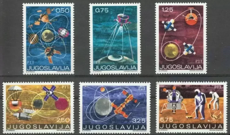 Yugoslavia year 1971 stamps - Space Exploration full set