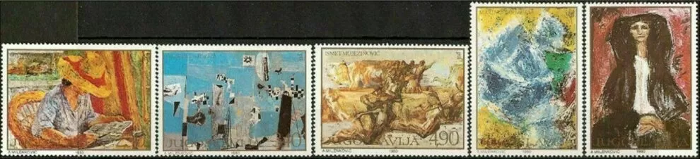 Yugoslavia year 1980 Art - paintings full set postage stamps