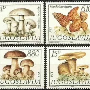 Yugoslavia year 1983 Flora - Edible Mushrooms full set postage stamps