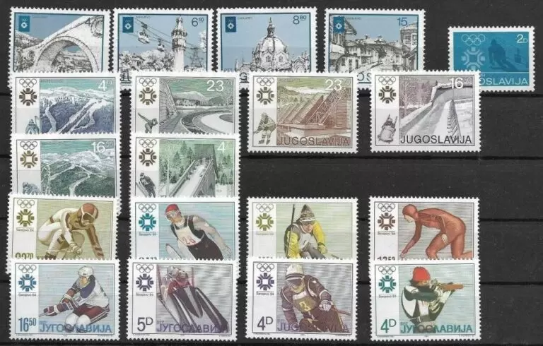 Yugoslavia year 1984 Winter Olympic Games Sarajevo set MNH stamps