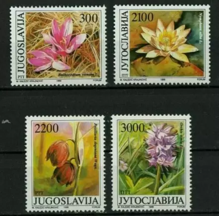 Yugoslavia year 1989 stamps - Flora / Flowers Complete set ☀ MNH **