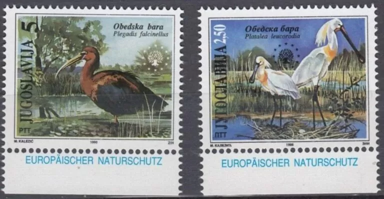 Yugoslavia year 1996 Fauna Birds - European Nature Conservation postage stamps