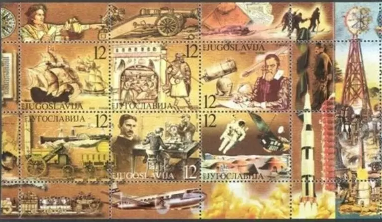 Yugoslavia year 1999 stamp Meeting millennium - Ships Planes, Nikola Tesla MNH (**)