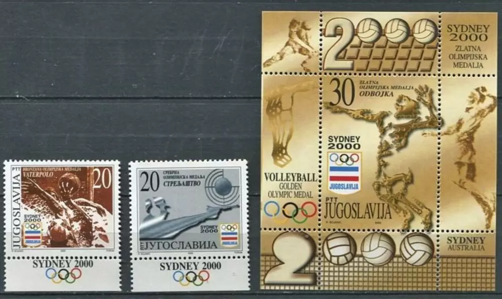 Yugoslavia year 2000 stamps Olympic games Sidney MNH set