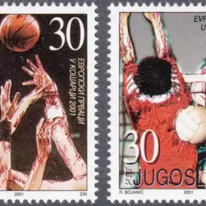 Yugoslavia year 2001 stamps – Basketball & Volleyball Winner