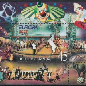 Yugoslavia year 2002 stamp Europa Cept Circus Animals with error