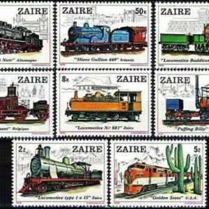 Zaire year 1980 stamps Trains - Locomotives full set ☀ MNH **