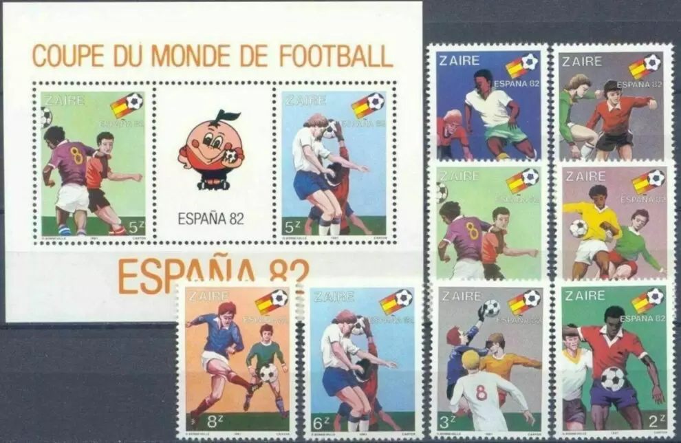 Zaire year 1982 Football World Cup Espana Complete complete set MNH stamps