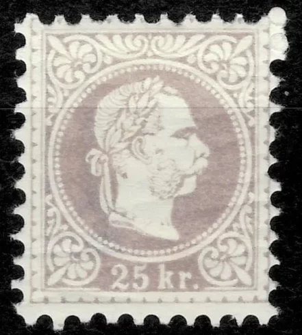 Austria year 1867 25k Emperor Francis Joseph MH stamp